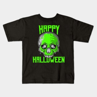 Death Skeleton Skull Happy Halloween design Kids T-Shirt